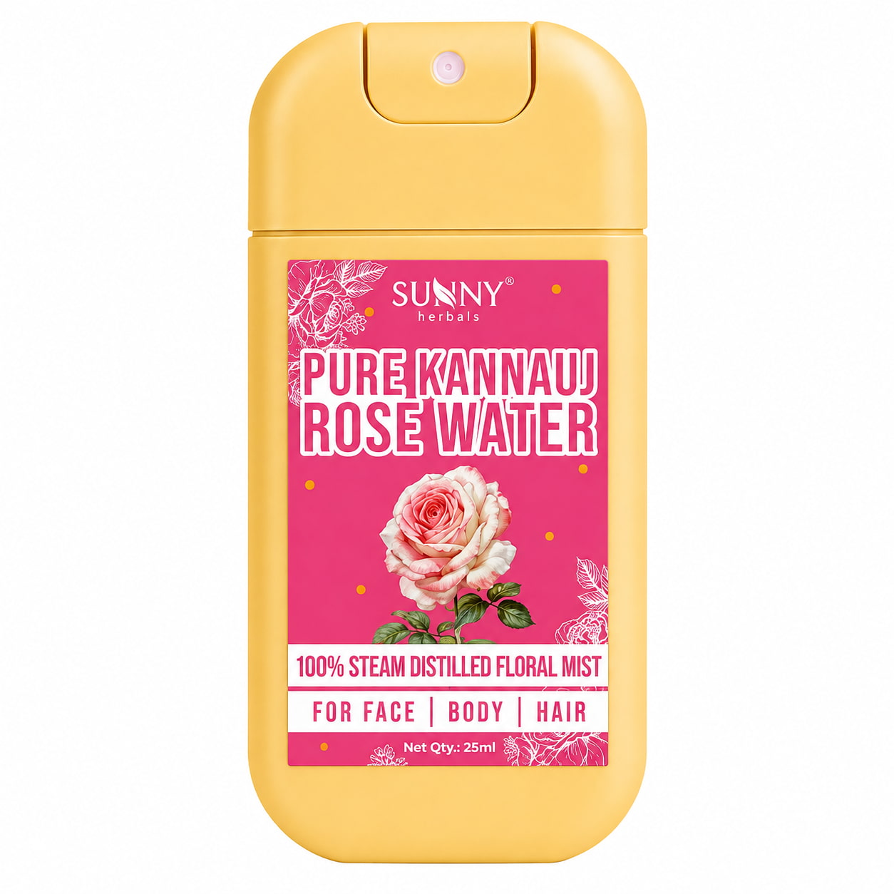 Pure Kannauj Rose Water | Instant Refreshing Skin | 100% Steam Distilled Floral Mist | For Face, Body & Hair